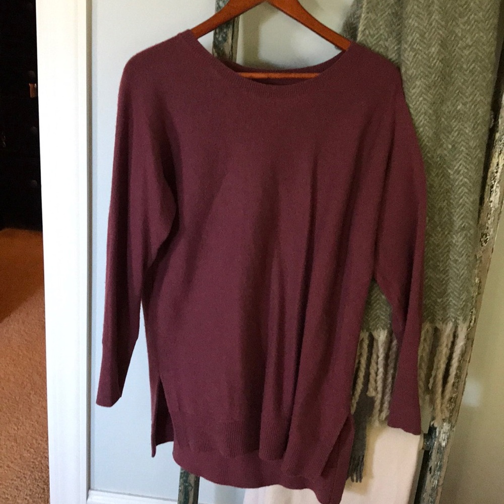 Athlete wool cashmere blend crew neck tunic